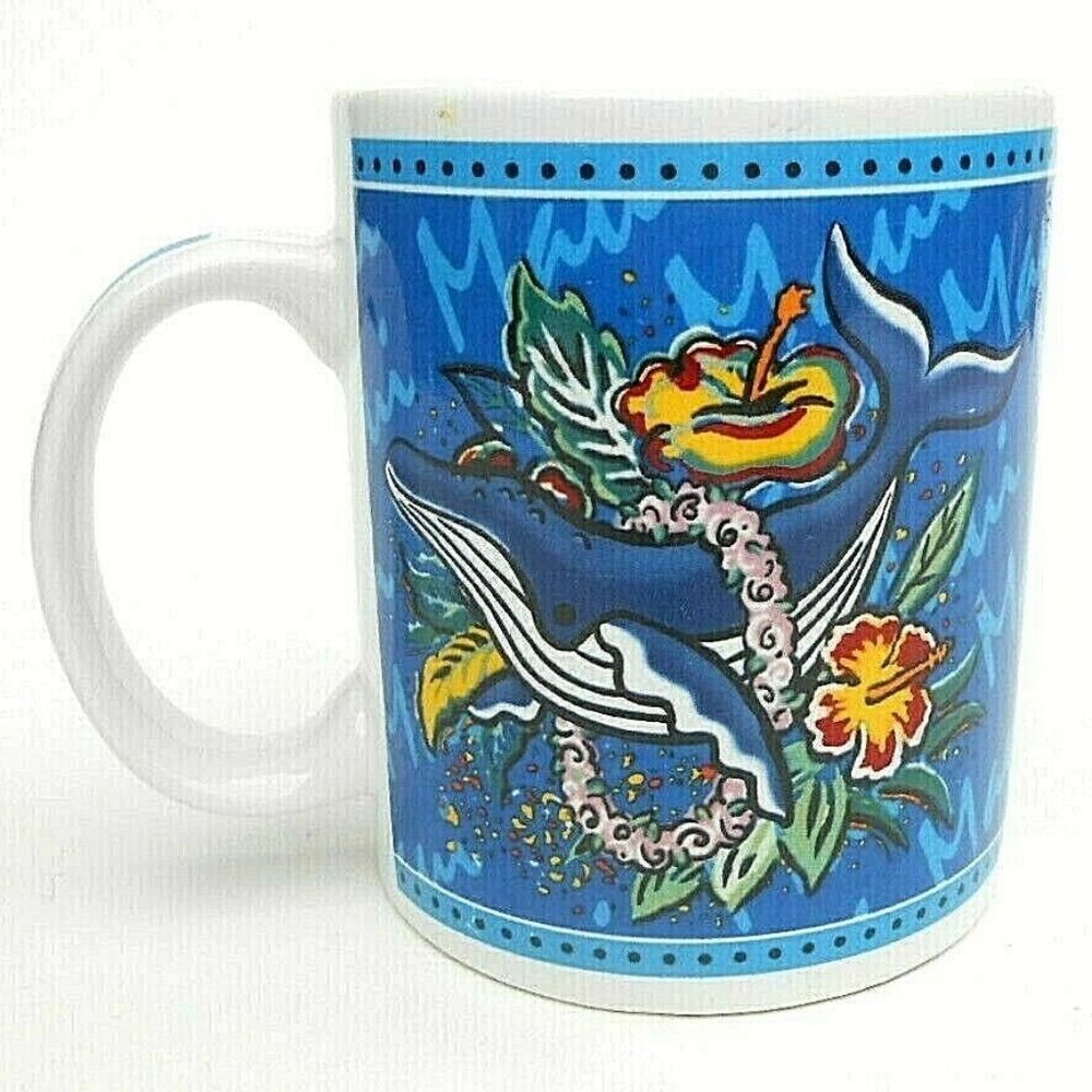 Island Heritage Hilo Hattie Maui Mug by the Store of Hawaii Whale Blue 2002